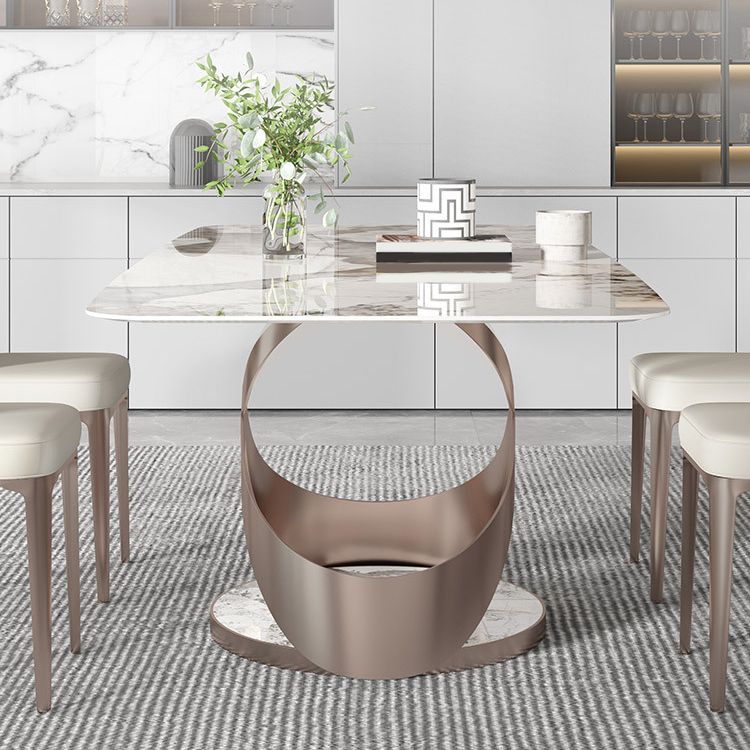 Luxurious Sintered Stone Top Dining Set Rectangle 1/4/5/7 Pieces Dining Room Table Set