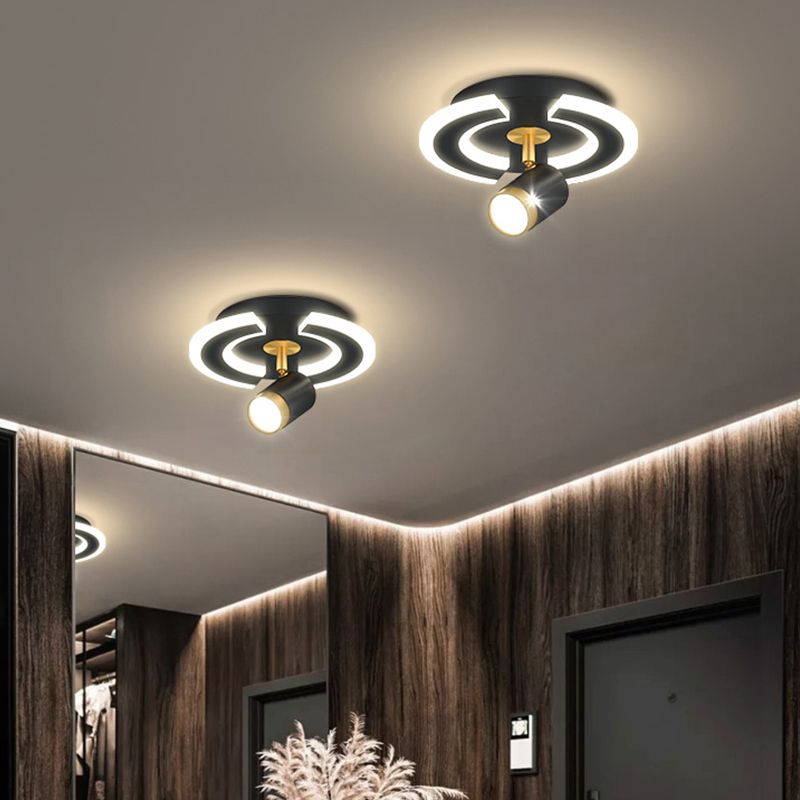 LED Flush Mount Light with Spotlights Modern Ceiling Lamp for Foyer Bedroom