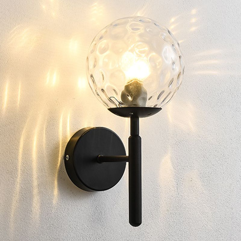 Modernist Wall Sconce Globe Sconce Light with Glass for Bedroom