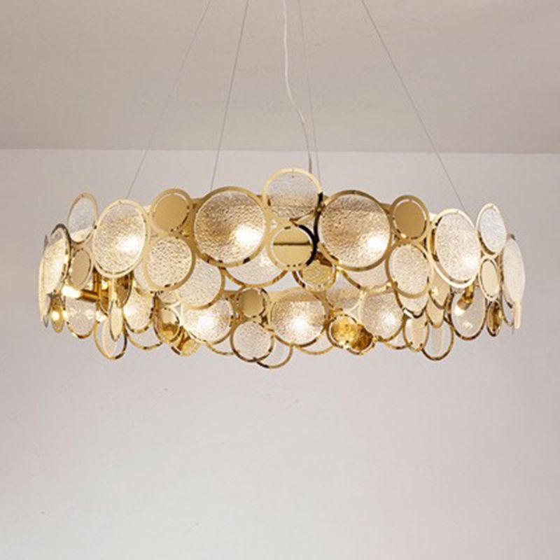 Contemporary Simple LED Chandelier Glass Geometric Pendant Light for Living Room