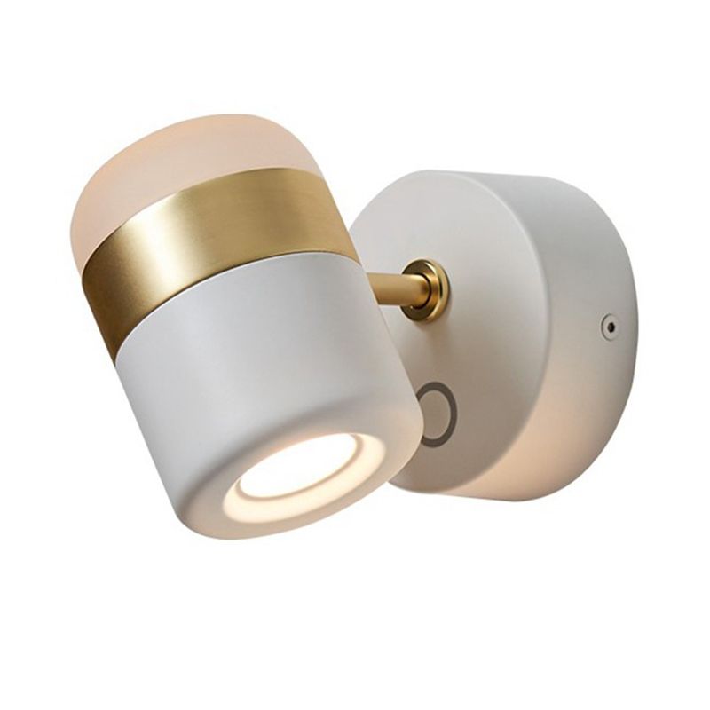 Modern Cylinder Shade Wall Sconce Metal 1 Light Sconces for Bedroom