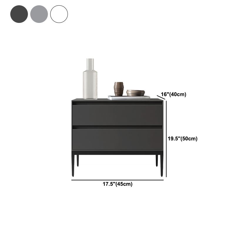 20" Tall 2 - Drawer Nightstand with Metal Legs Glam Night Table