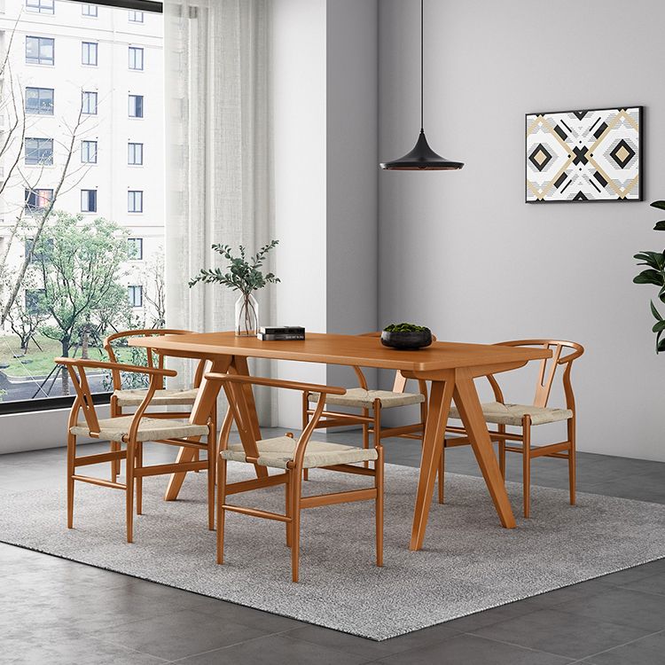 1/2/5/6 Pcs Pine Wood Modern Dining Room Set with Rectangle Table Dinette Set