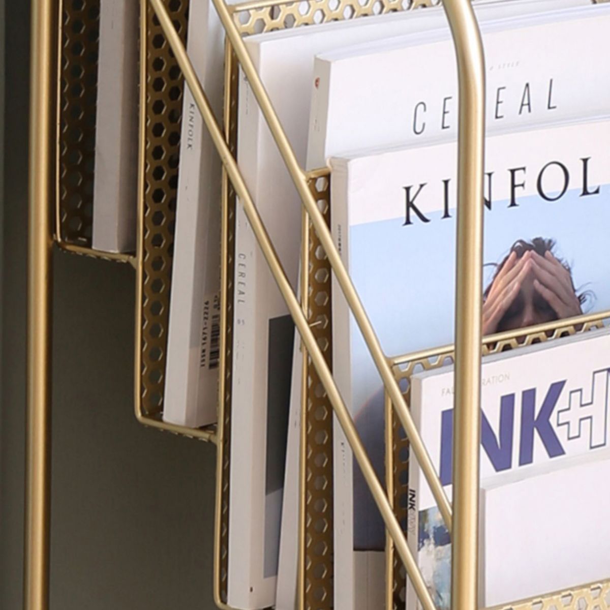 Glam Antique Finish Book Shelf Metal Standard Shelf Bookcase