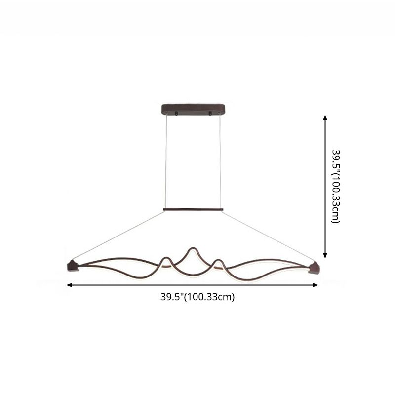 Luce dell'isola a led lineare espresso in moderna luce a sospensione in alluminio in stile conciso con ombra acrilica