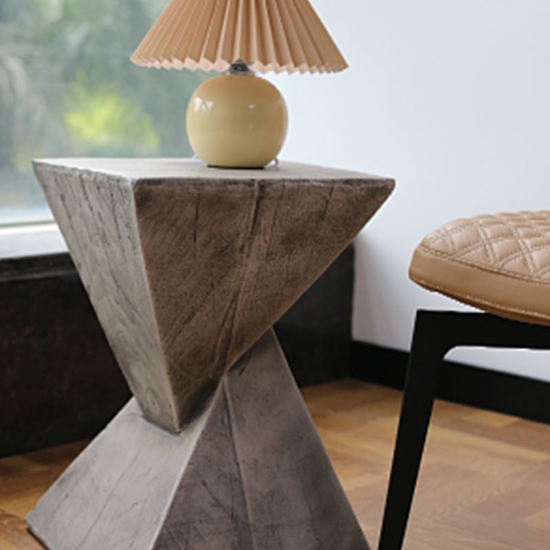 12" Wide Contemporary Corner Table Square Wood Distressed Side Table