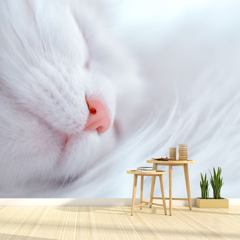 Cat Mural Wallpaper Stain Proof Modern Bedroom Wall Decoration, Customized Size