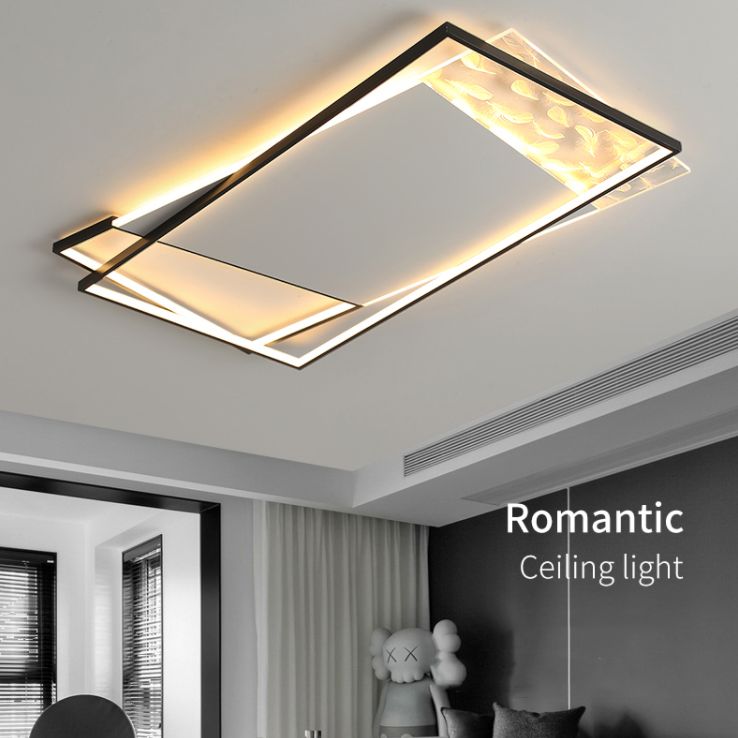 LED Flush Light New Modern Aluminum Rectangular Ceiling Mount Lamp for Living Room