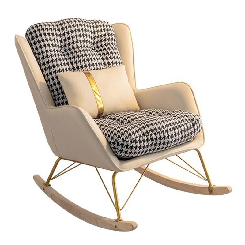 Modern Rocker Chair Upholstered Button-Tufted with Light Legs Glider