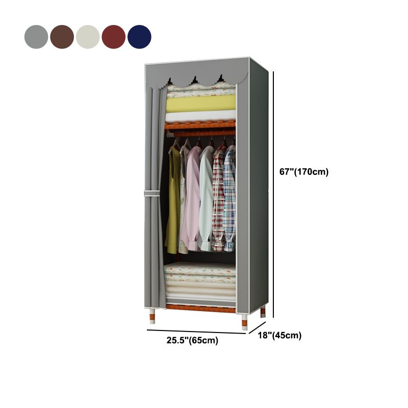 Meringue Wood Frame Wardrobe Cabinet Modern Style Wardrobe for Bedroom