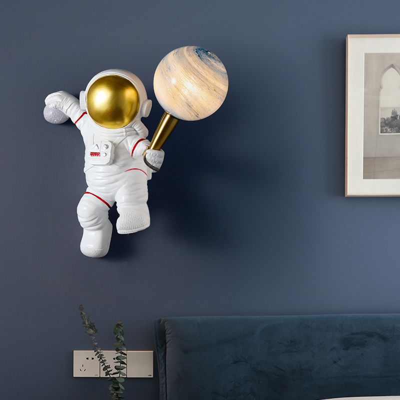 Bambini astronauta a forma di muro illuminazione da letto da camera da letto lampada da parete