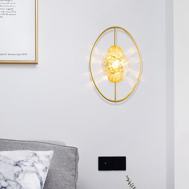 Contemporary Wall Sconce Globe Shade Wall Light Fixture for Bedroom