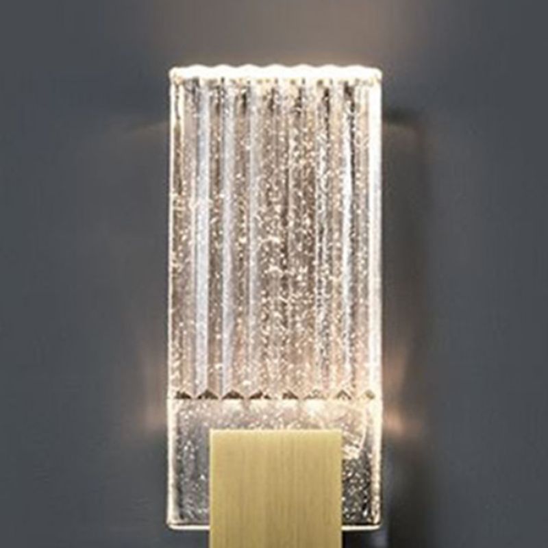 Modernism Metal Wall Mounted Sconce Crystal Shade Wall Light for Foyer