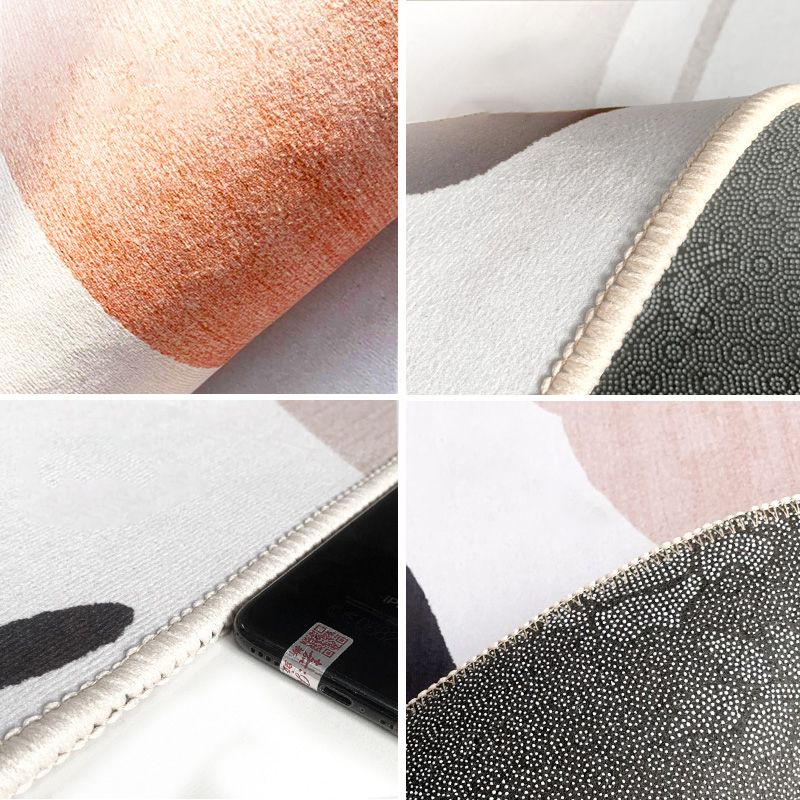 Green Modern Area Rug Polyester Geometric Print Area Rug Anti-Slip Washable Carpet for Home Decor