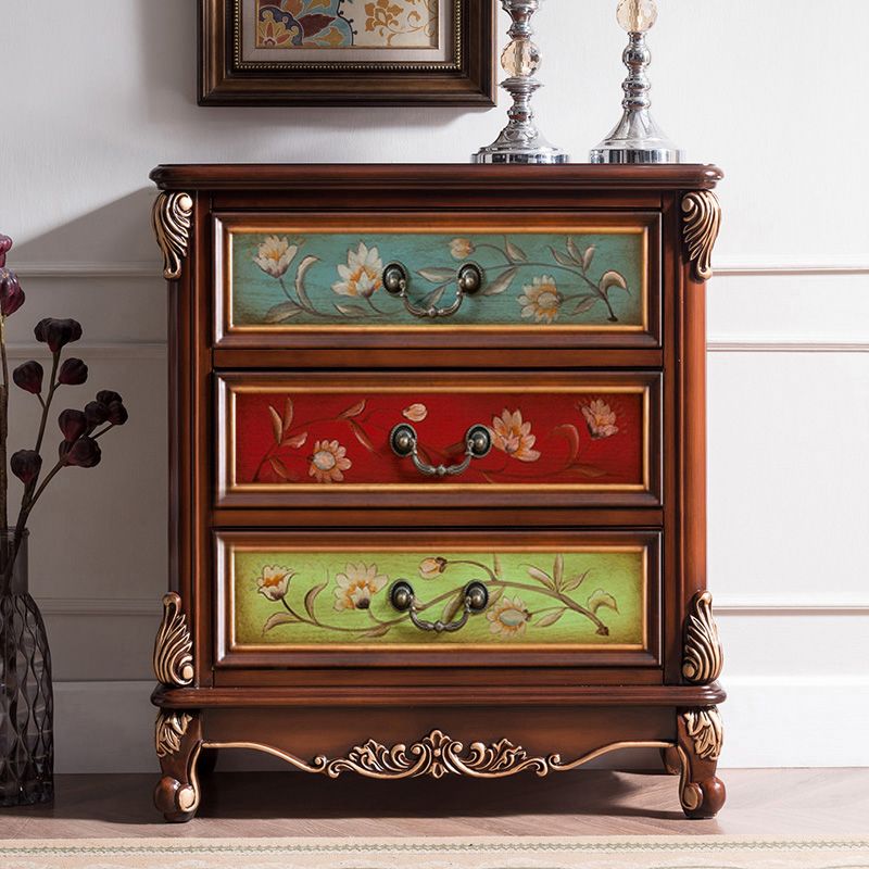 Traditional Wooden Storage Chest Bedroom Chest with 3 Drawers