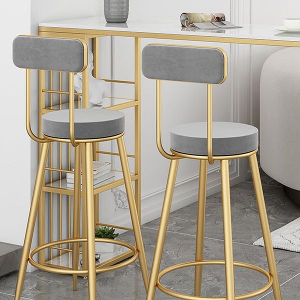 Modern Round Counter Chair Upholstered Counter Height Stool for Living Room