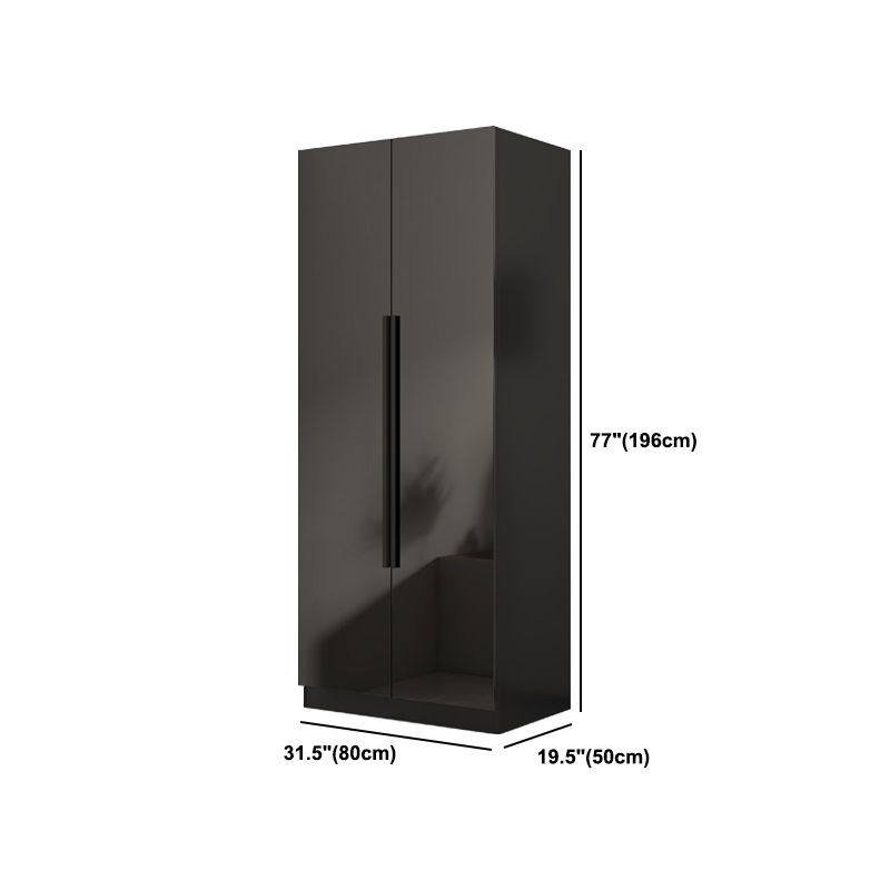 Glass Black Storage Cabinet for Home Contemporary Indoor Cabinet with Hinged Door