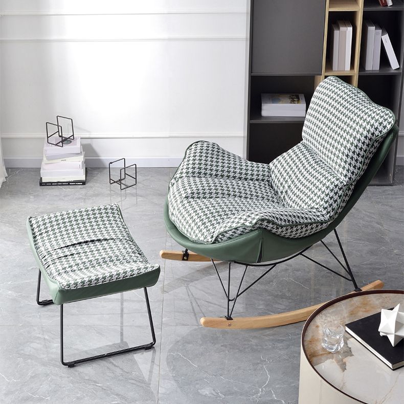 Contemporary Style Nursery Rocking Chair Indoor Rocking Chair with Ottoman