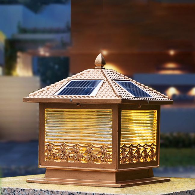 Modern LED Pillar Light Simple Solar Lighting Fixture for Garden