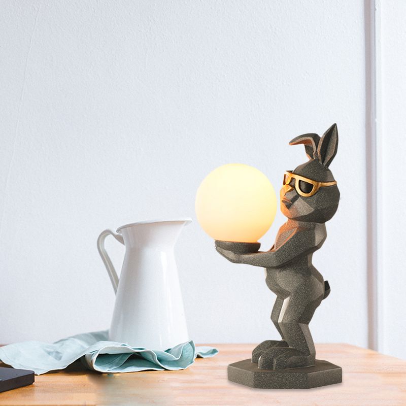 Lámpara de mesa de dormitorio LED de resina LED de alta noche de dibujos animados/conejo/unicornio