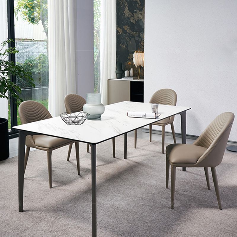 Faux Leather Armless Dining Chairs Upholstered Dining Room Chair