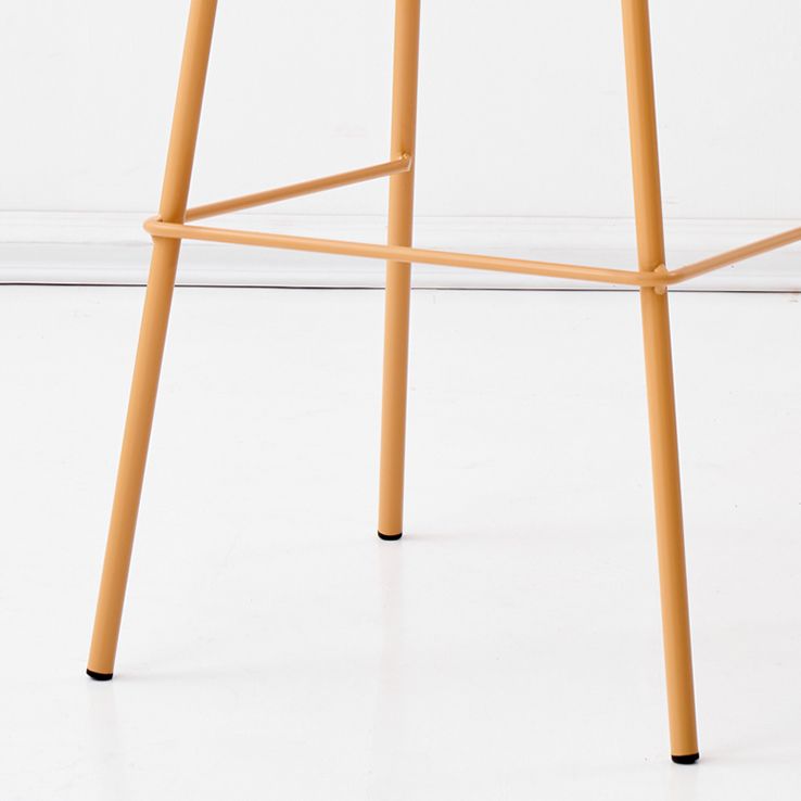 Indoor Glam Armless Low Back Bar Stool Plastic Stool with Steel Legs