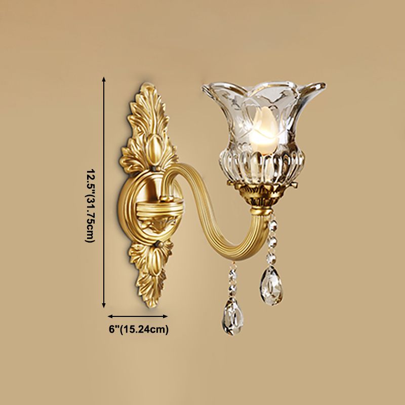 Modern Household Wall Light Creative Wall Sconce Fixtures with Crystal Shade