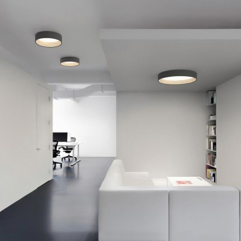 Moderne minimalistische ronde LED-inbouw smeedijzeren plafondarmatuur met acryl kap