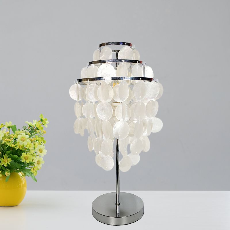 Witte windgong Taakverlichting Modernisme Shell 1 licht Leesboeklicht voor slaapkamer
