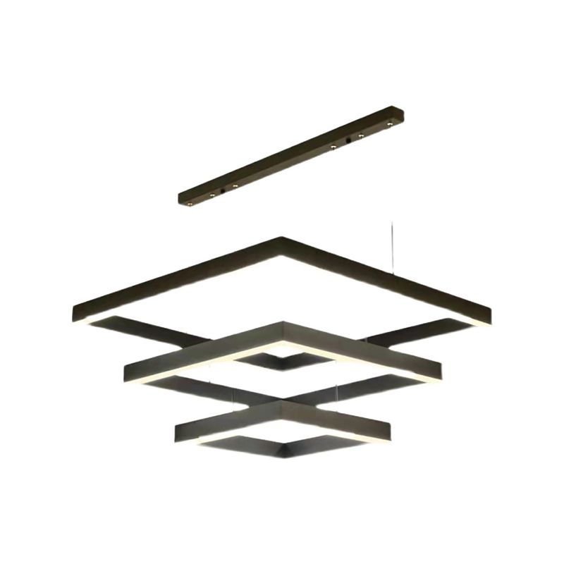 Multi-tier Square Chandelier Light Fixtures Restaurant Modern Hanging Chandelier