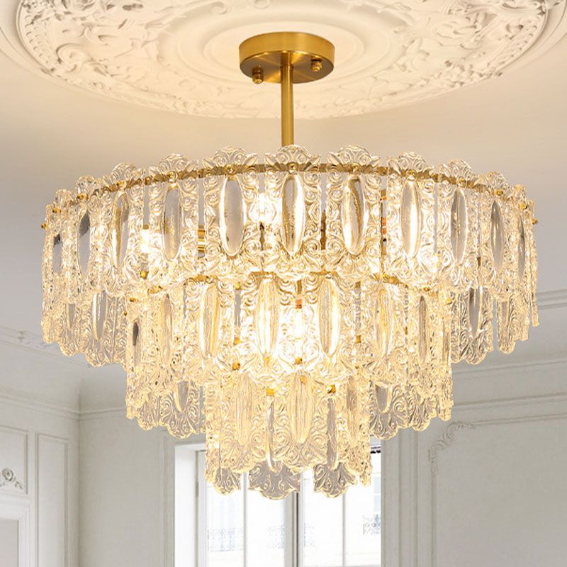 Luminaire ludique à plusieurs niveaux Éclairage de pendentif en verre moderne pour restaurant