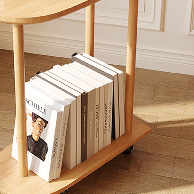 Contemporary  Wooden Oval Top Side Table  End Table36.22" High with Storage