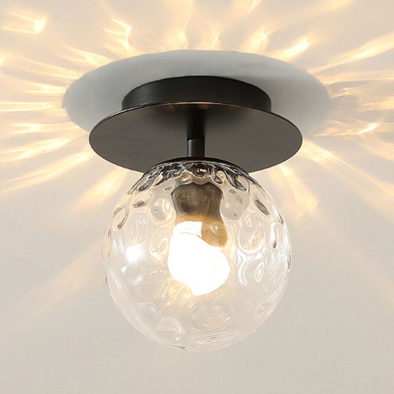 1 Light Spherical Ceiling Light Modern Style Glass Ceiling Lighting for Dining Room