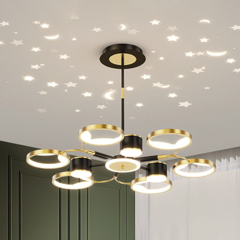 Lámpara de colgación de múltiples luz de estilo de forma de geometría de forma moderna para dormitorio