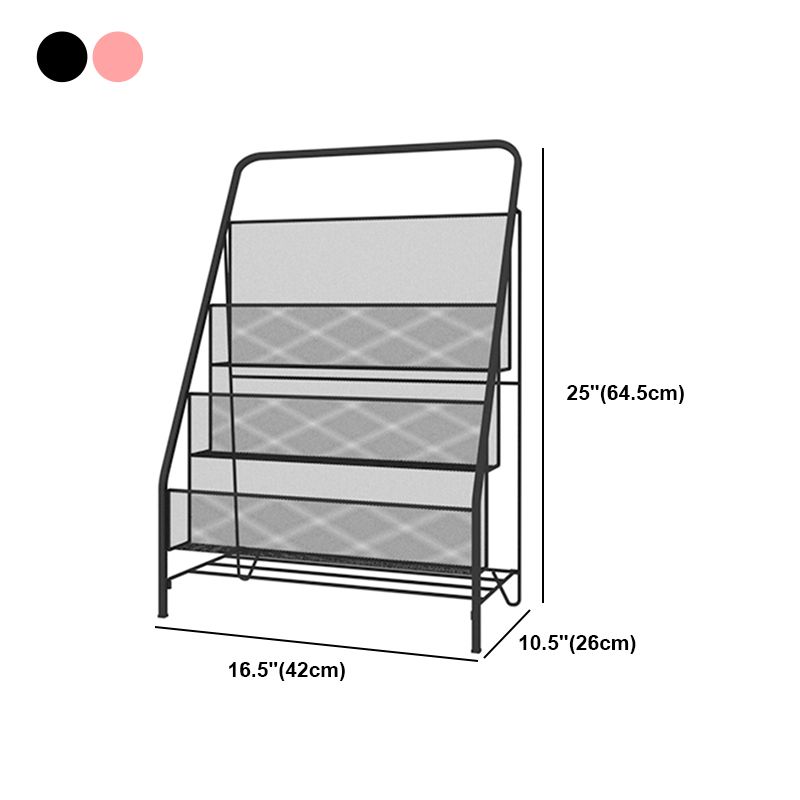 Modern Metal Ladder Bookshelf Iron Closed Back Bookcase for Home