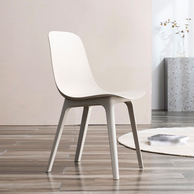 Plastic Side Chair Contemporary Solid Back Armless Dining Chair