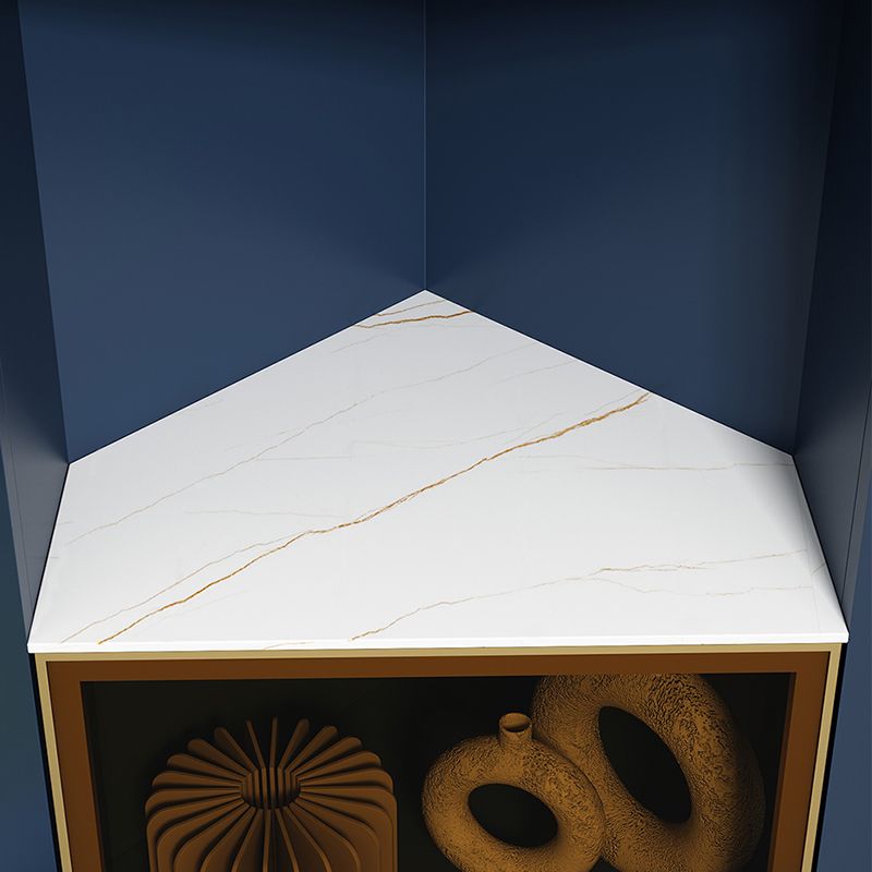 15.74" Wide Wood Corner Accent Cabinet with 2 Door Contemporary Side Cabinet