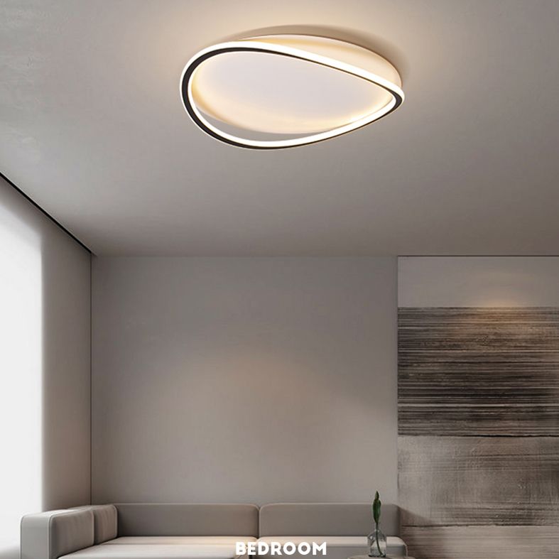 Minimalism Metal LED Flush Mount 1-Light Geometric Ceiling Mounted Light for Bedroom