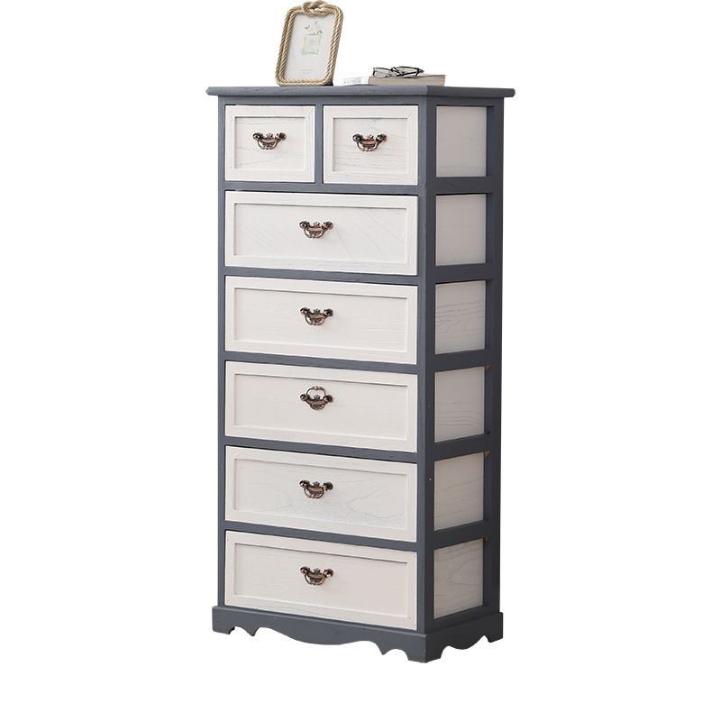 12" W Vintage Wood Lingerie Chest Vertical Storage Chest with Drawers