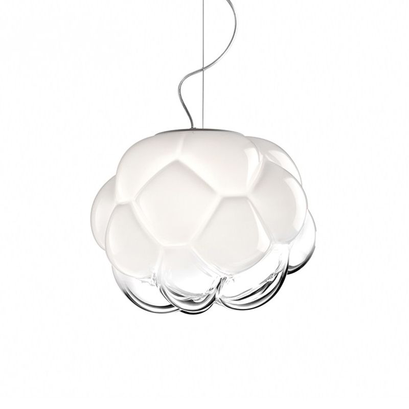 Sugar-Apple Matte Glass Hanging Light Simplicity 1 Bulb White Ceiling Pendant Light
