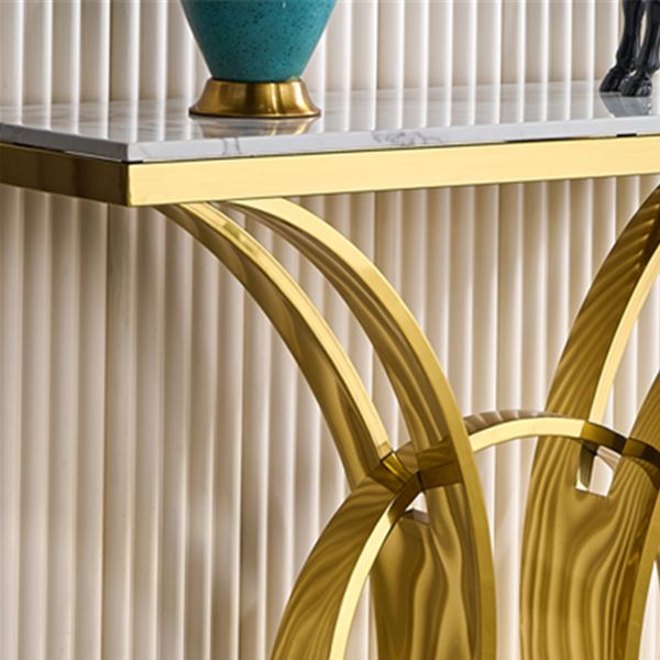 Modern 31.5" Tall Console Table Abstract Base 1-shelf Accent Table