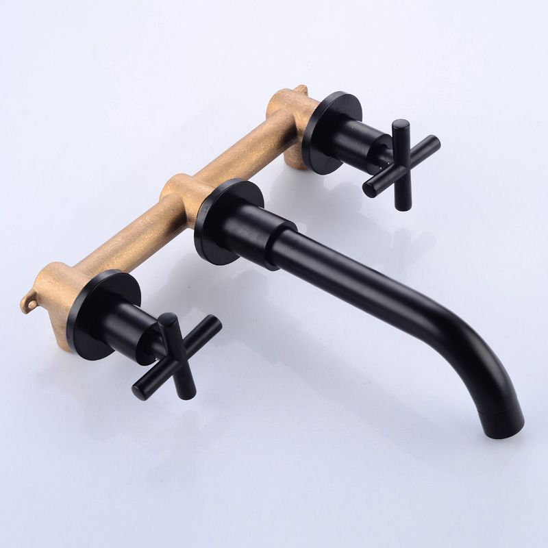Industrial Wall Mounted Bathroom Faucet Vintage 2-Handle Sink Faucet