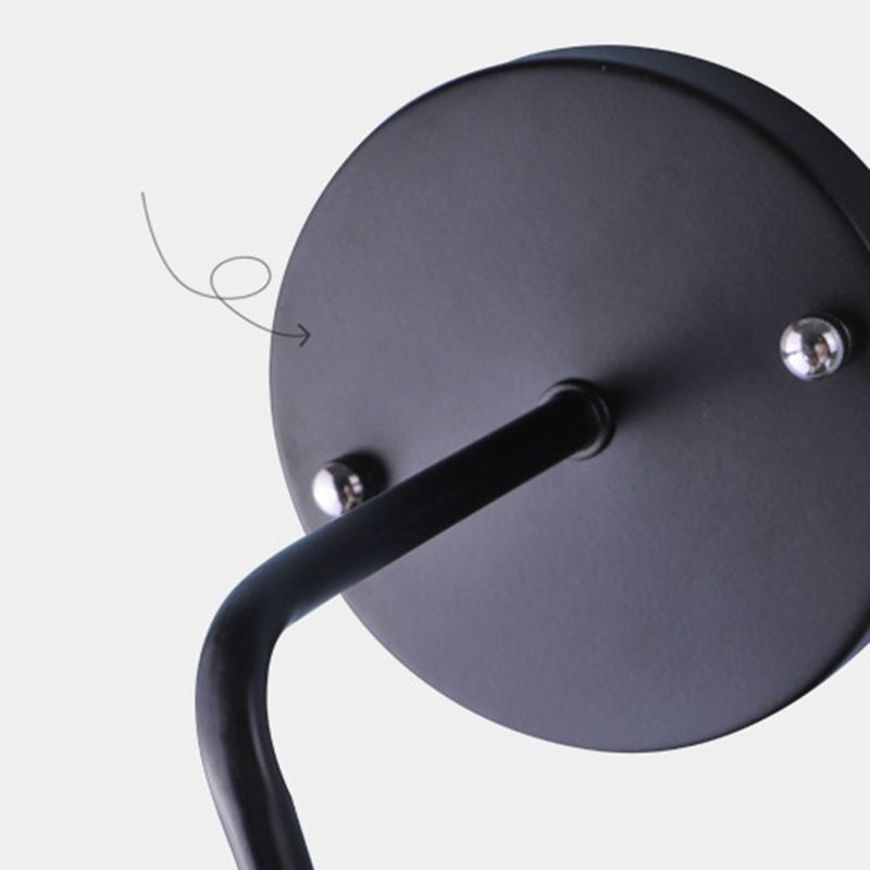 Industrial Cone Wall Light Matte Black Single Metallic for Hallway