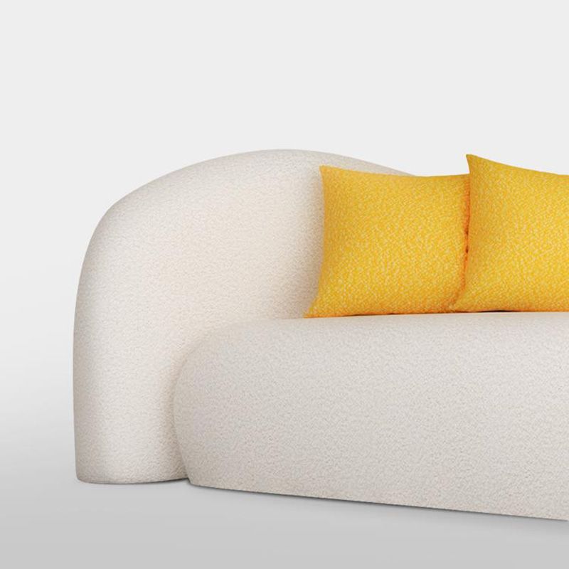 Contemporary Curved Loveseat Solid Color Tight Back Settee for Living Room