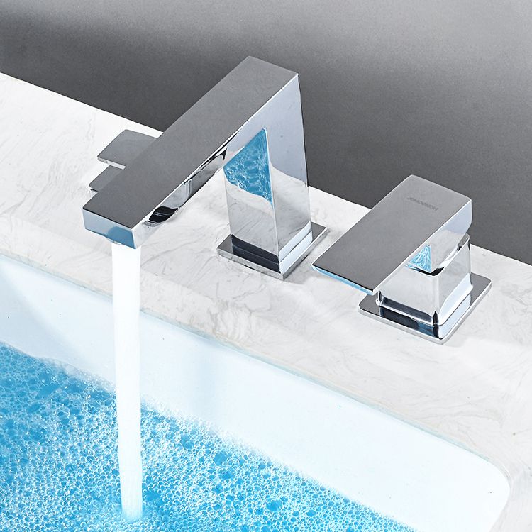 Contemporary Bath Faucet Trim Deck Mounted Low Arc Bathroom Faucet