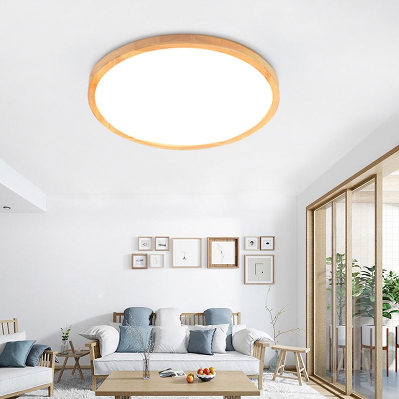 Circular Flush Mount Light Fixture Modern Wood Flush Mount