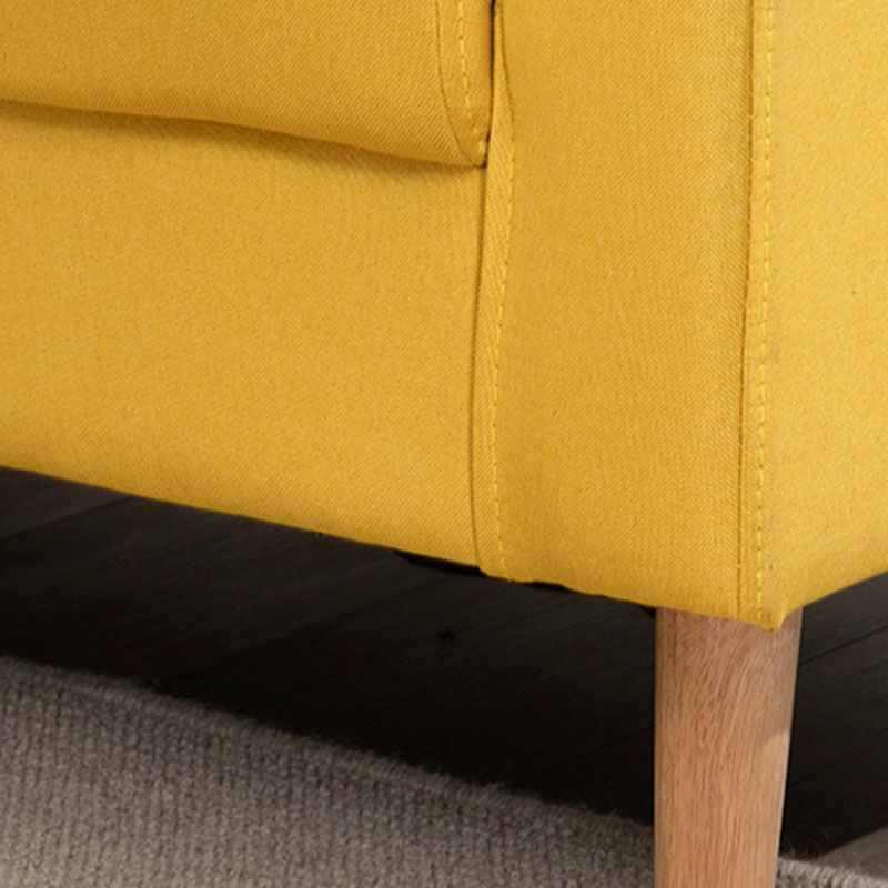 Contemporary Square Arm Standard Settee Couch with Pillows for 3 People