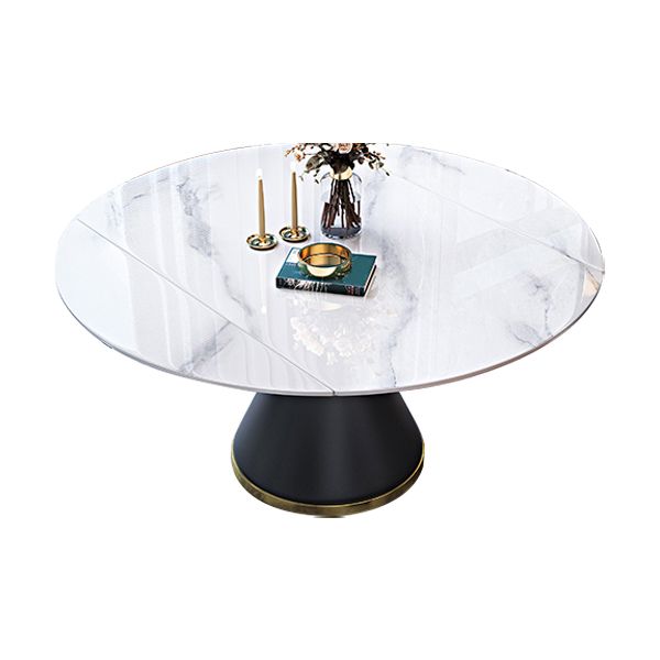 Modern Stone Foldable Dining Table Metal Base for Dining Room