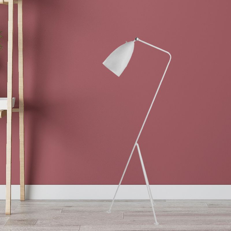 Stativbodenleuchte mit Bell Shade moderner Stil Metallic 1 hellschwarz/weiße Stehlampe für Schlafzimmer