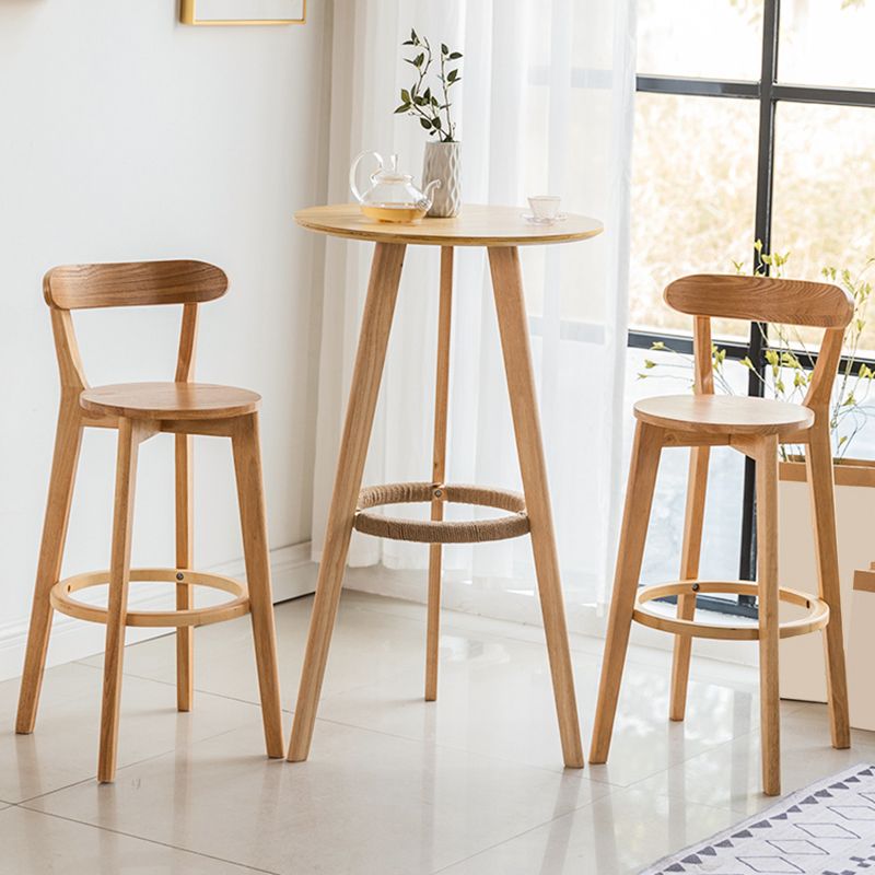 Contemporary Round Bar Set 1/3 Pieces Wooden Pub Table Set for Home